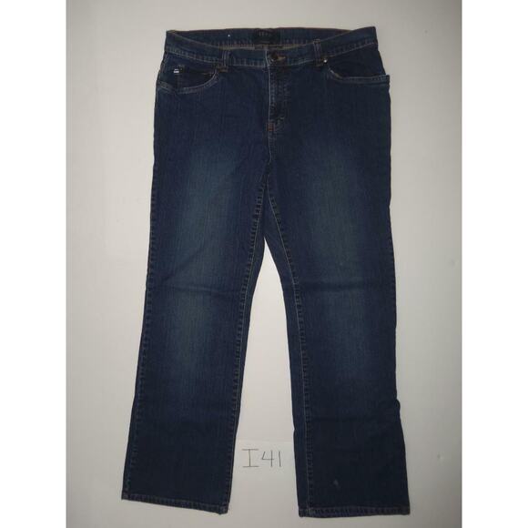 IZOD Blue Jeans Size 14 Straight Leg Stretch Womens -0317i41 - Picture 1 of 3